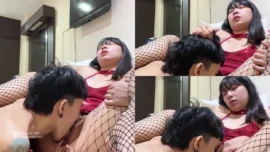 น้องกี้สาวในชุดแดงถุงน่อง เย็ดกับแฟนหลายท่าจนแตกใน Onlyfans playwithher199.5 17