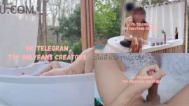 น้องบีจีวัยรุ่นนมใหญ่แอบเย็ดในอ่างนอกห้อง Onlyfans babyjee 1